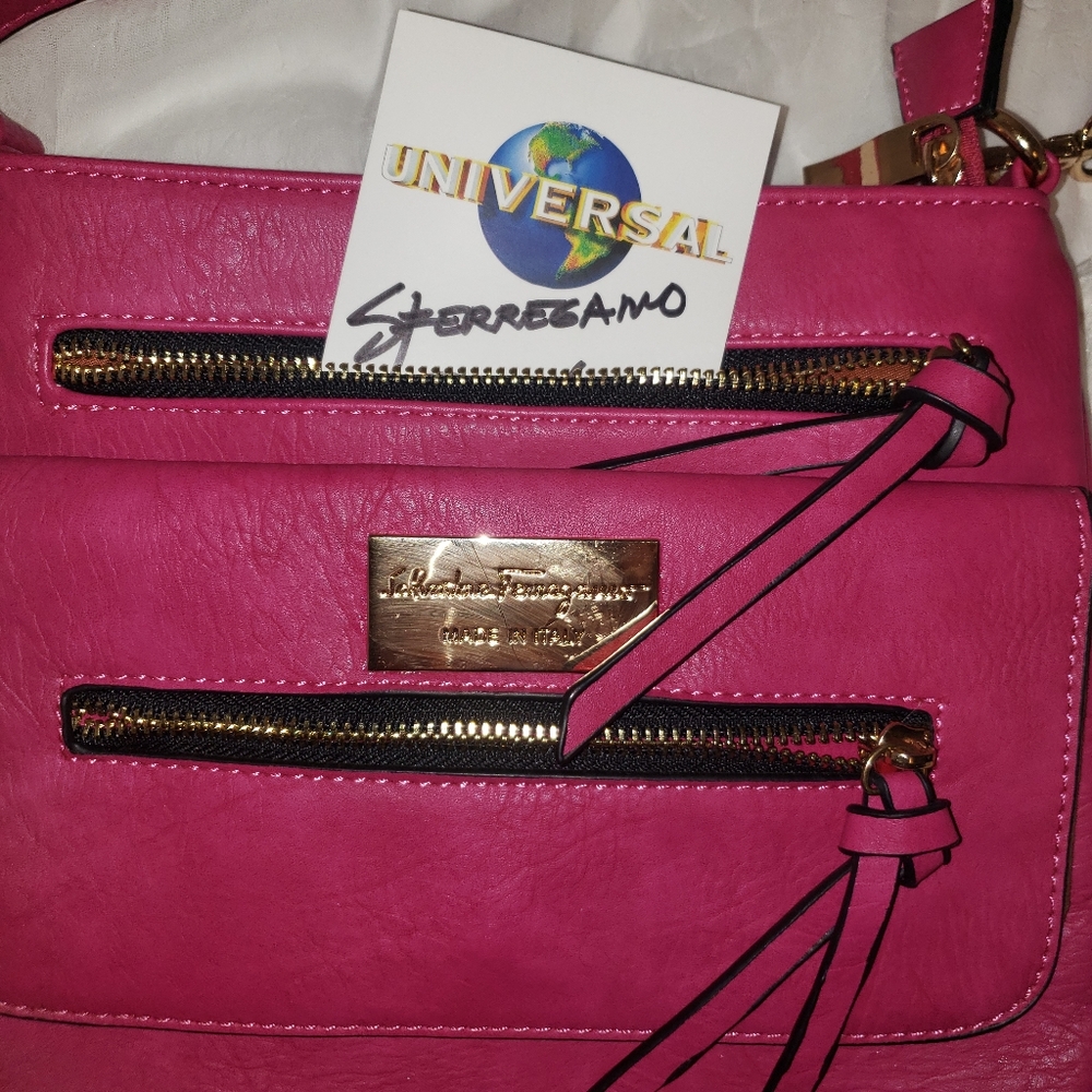 Signed Salvatore ferragamo pink shoulder bag breast cancer awareness fringe supr
